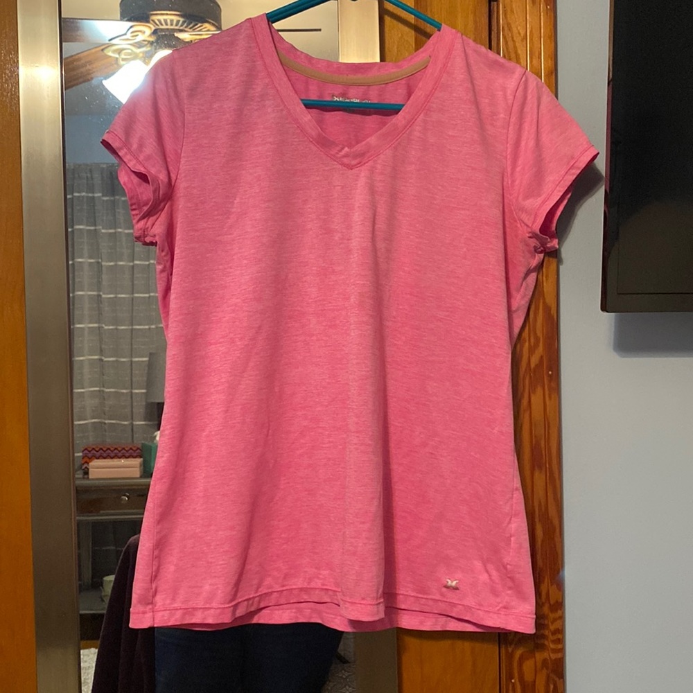 Dry fit V neck shirt. Keeps you dry with workouts.